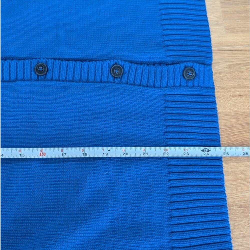 Naadam Cotton High Neck Cardigan Womens Blue Soft Knit Button Front Casual - Picture 9 of 9